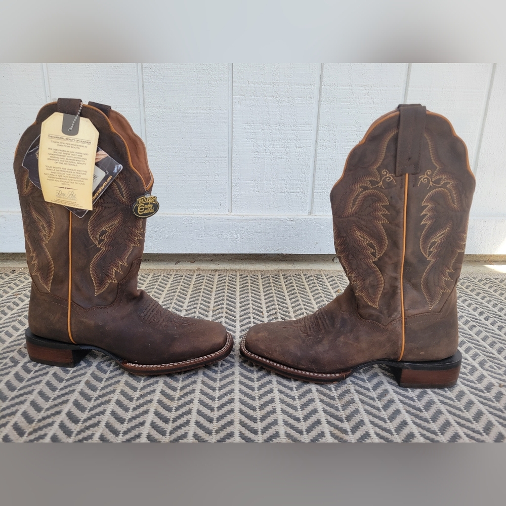Dan Post Brown Cowboy Boots Traditional Western Style
